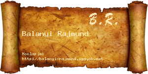 Balanyi Rajmund névjegykártya